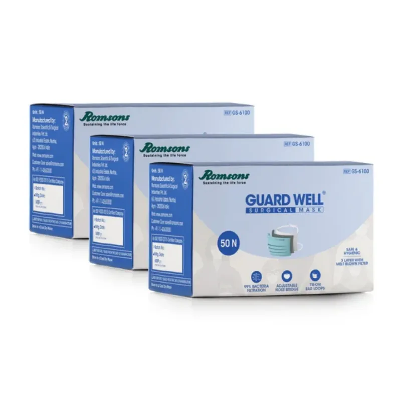 Romsons Guard Well 3 Ply Surgical Mask 50PS