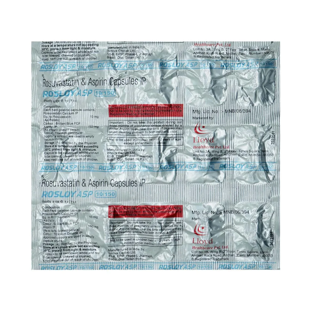 Rosloy Asp 10/150mg Strip Of 15 Capsules