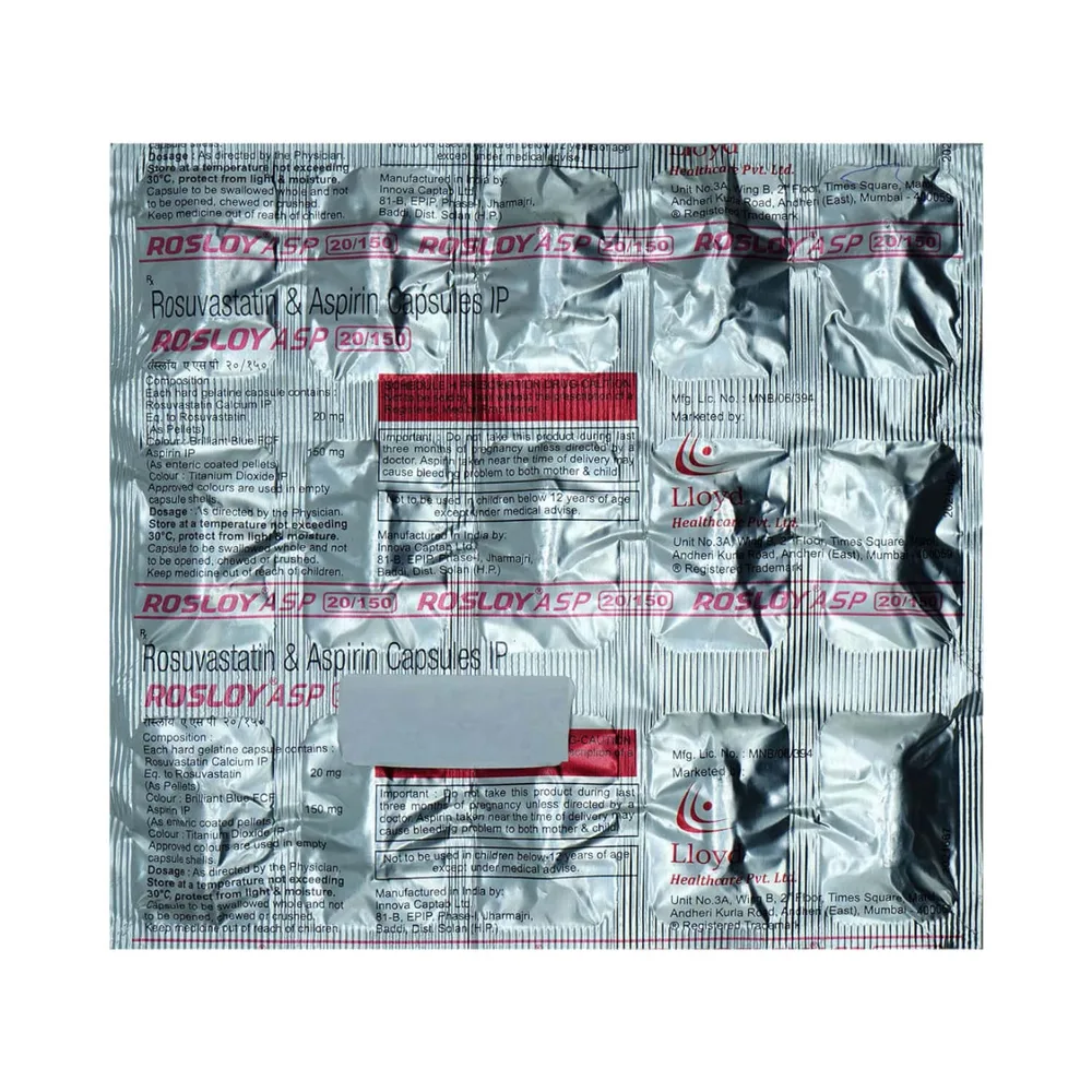 Rosloy Asp 20/150mg Strip Of 15 Capsules