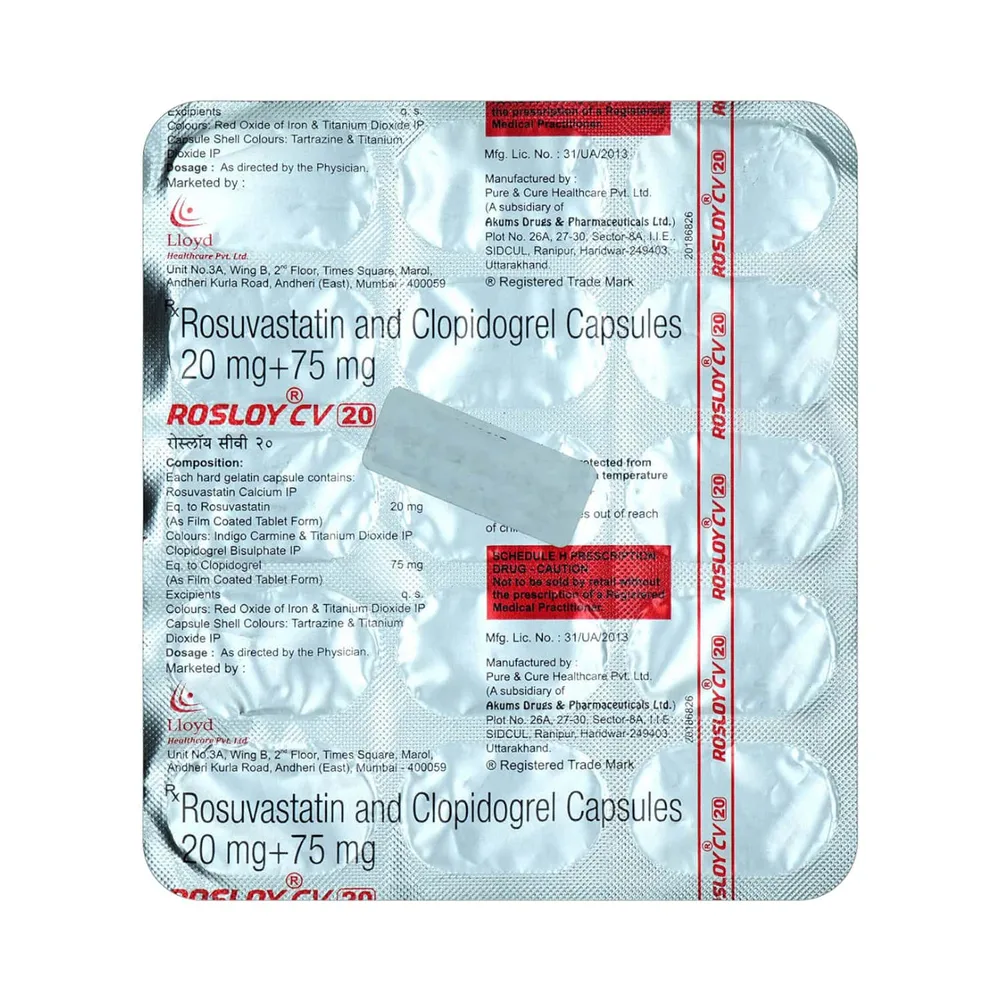 Rosloy Cv 20mg Strip Of 15 Capsules