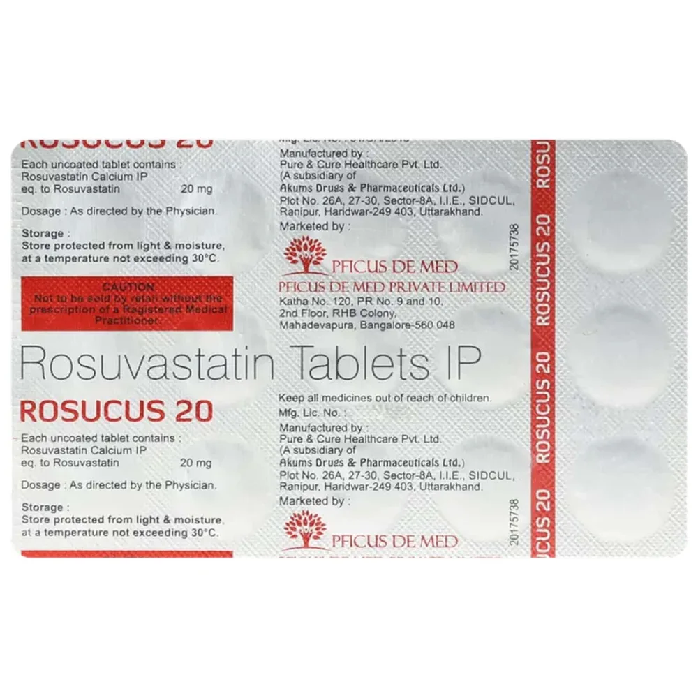Rosucus 20mg Strip Of 15 Tablets