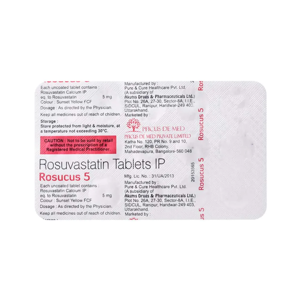 Rosucus 5mg Strip Of 15 Tablets
