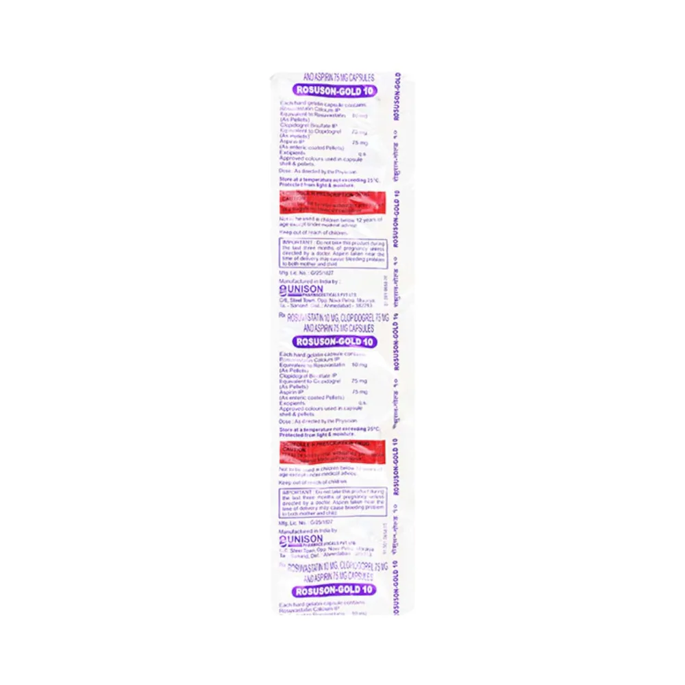 Rosuson Gold 10mg Strip Of 10 Capsules