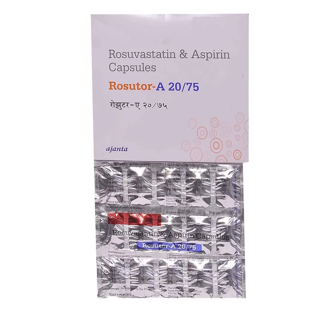 Rosutor A 20/75mg Strip Of 20 Capsules