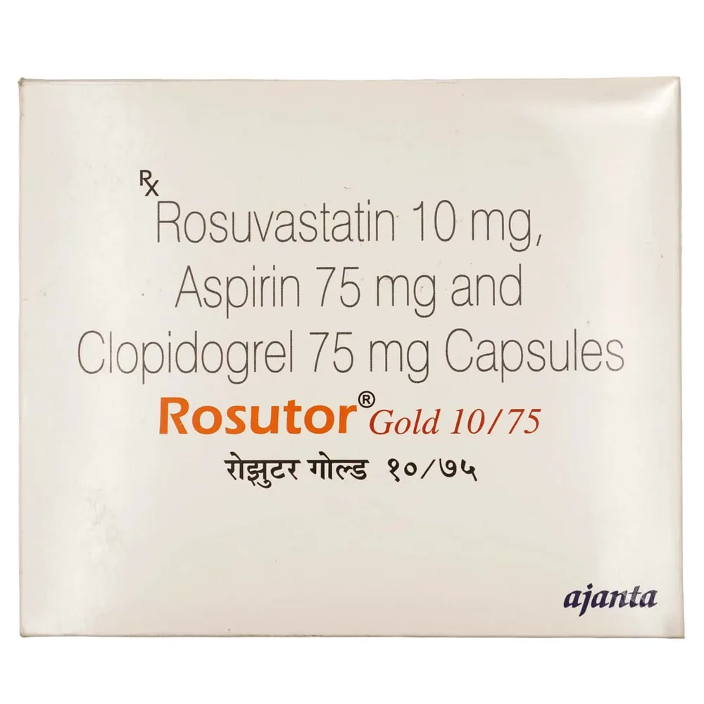 Rosutor Gold 10/75mg Strip Of 15 Capsules