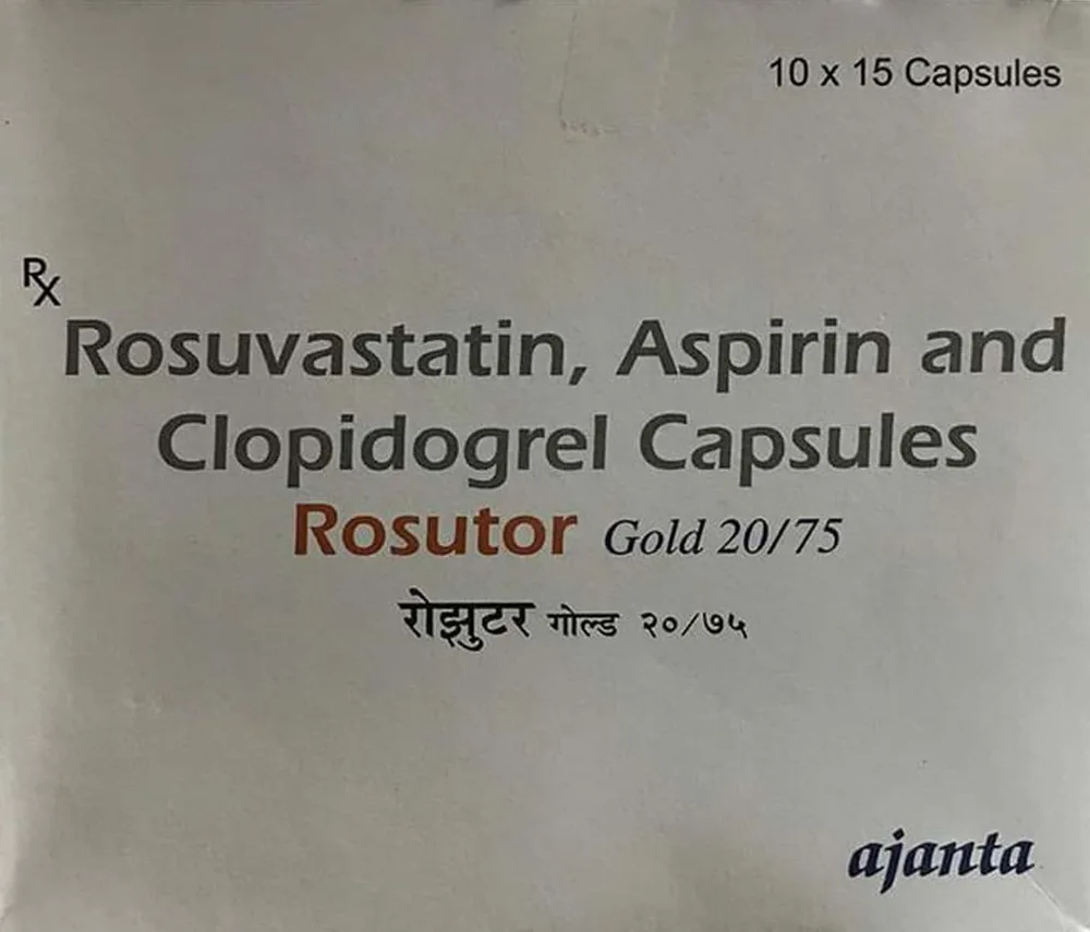 Rosutor Gold 20/75mg Strip Of 15 Capsules