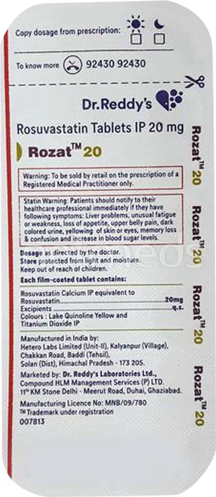 Rozat 20mg Strip Of 15 Tablets