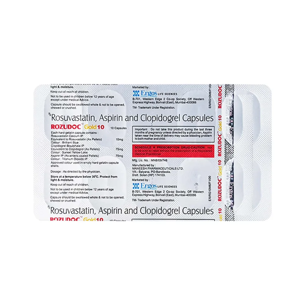 Rozudoc Gold 10mg Strip Of 10 Capsules