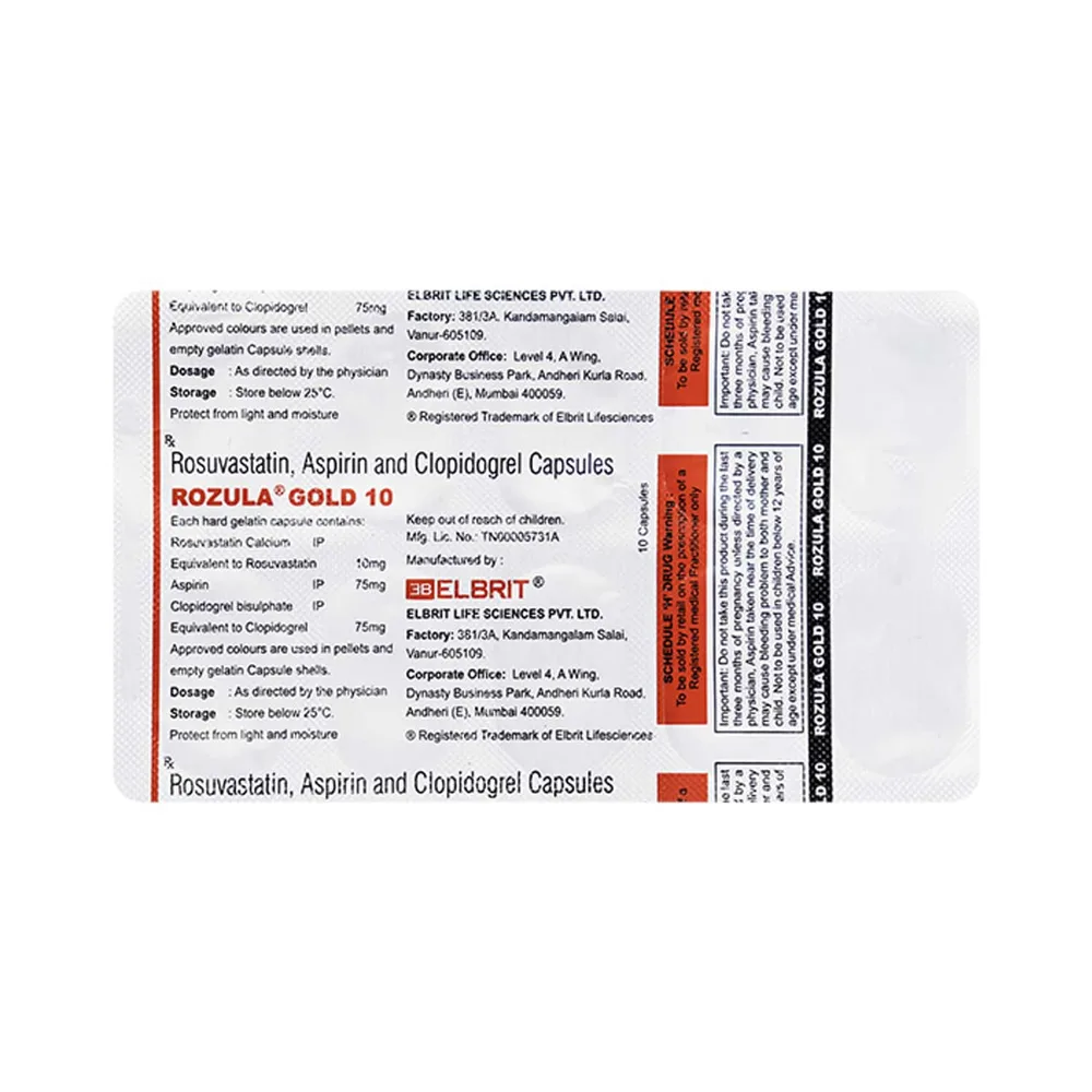 Rozula Gold 10mg Strip Of Capsules