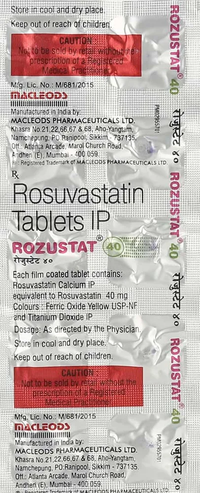 Rozustat 40mg Strip Of 10 Tablets