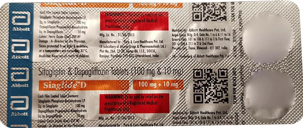 Siaglide D 10/100mg Strip Of 10 Tablets