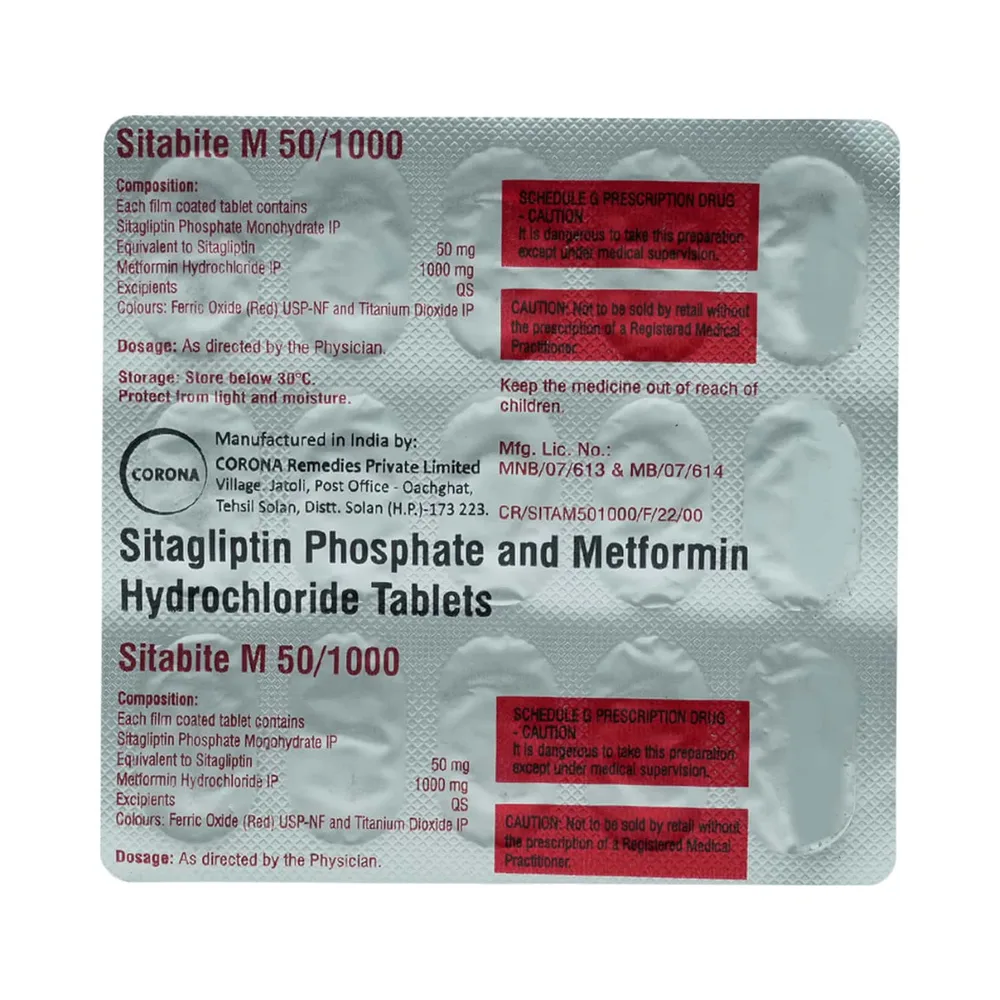 Sitabite M 50/1000mg Strip Of 15 Tablets