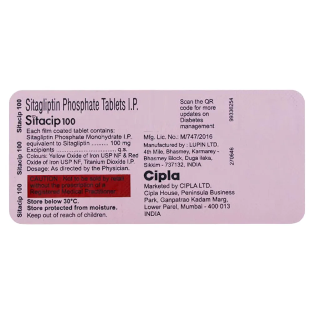 Sitacip 100mg Strip Of 10 Tablets