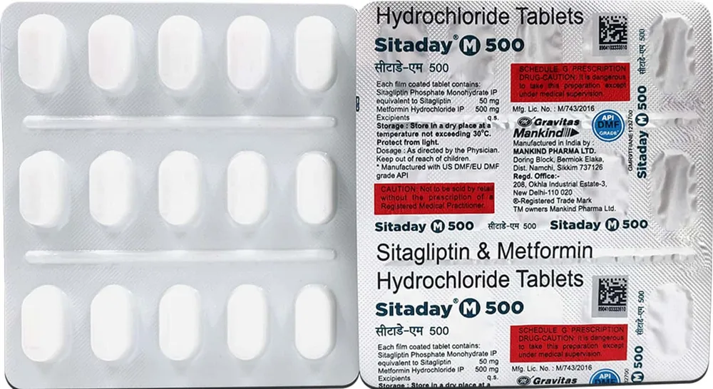 Sitaday M 500mg Strip Of 15 Tablets