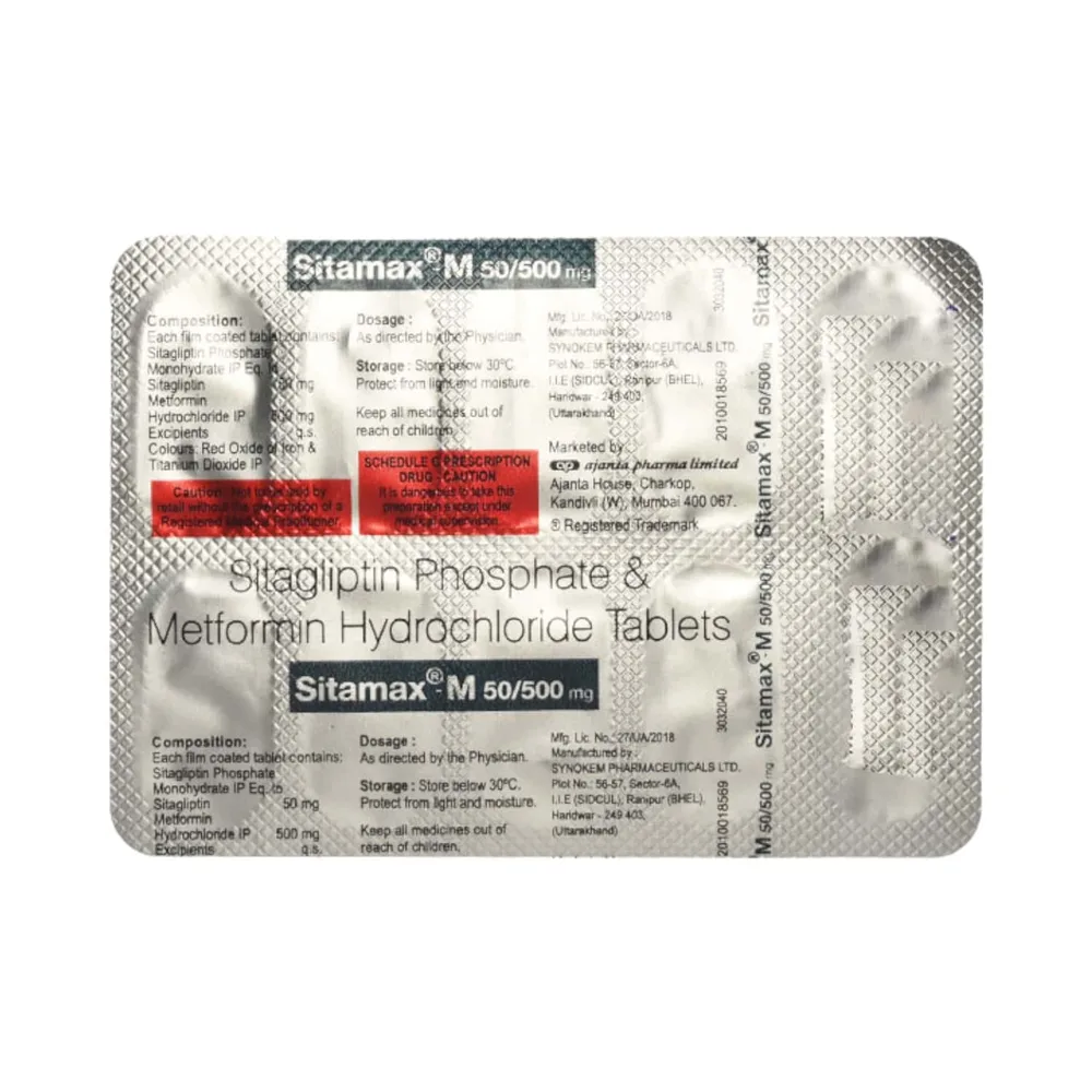 Sitamax M 50/500 Strip Of 10 Tablets