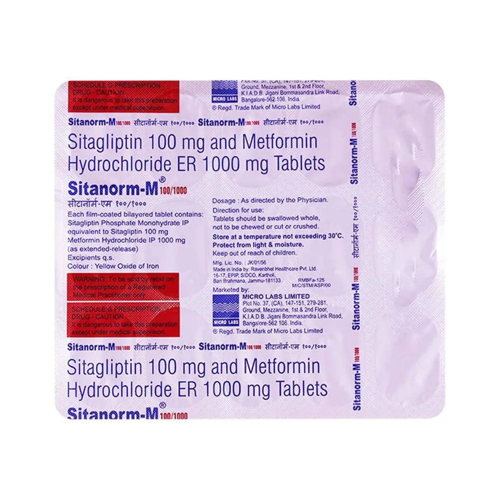 Sitanorm M 100/1000mg Strip Of 15 Tablets