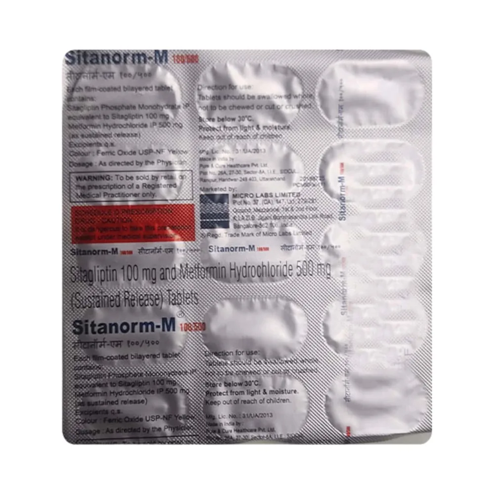 Sitanorm M 100/500mg Strip Of 15 Tablets