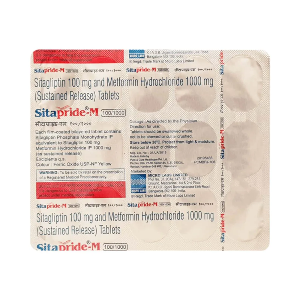 Sitapride M 100/1000mg Strip Of 15 Tablets
