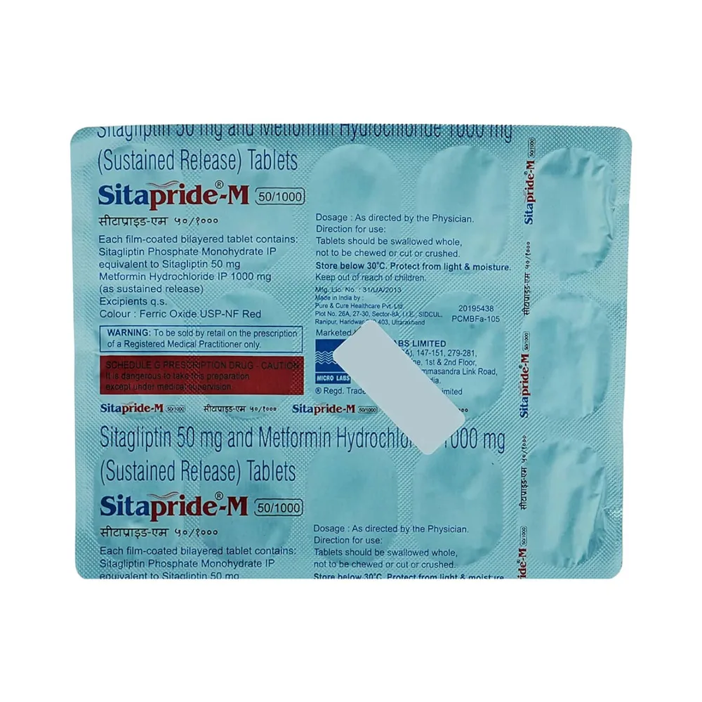 Sitapride M 50/1000mg Strip Of 15 Tablets