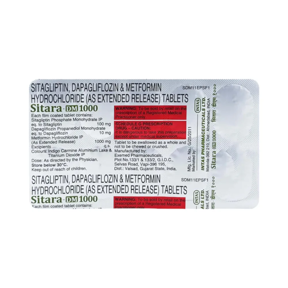 Sitara Dm 1000mg Strip Of 10 Tablets