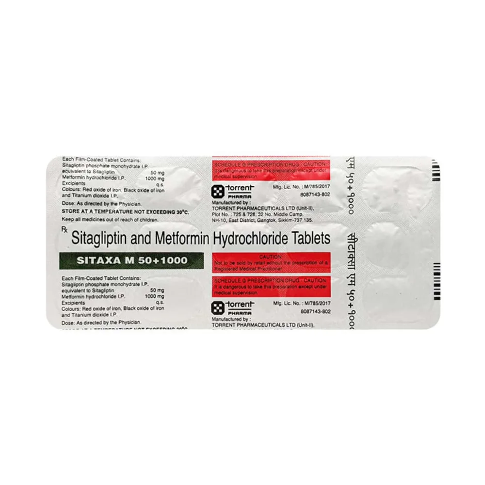 Sitaxa M 50/1000mg Strip Of 15 Tablets