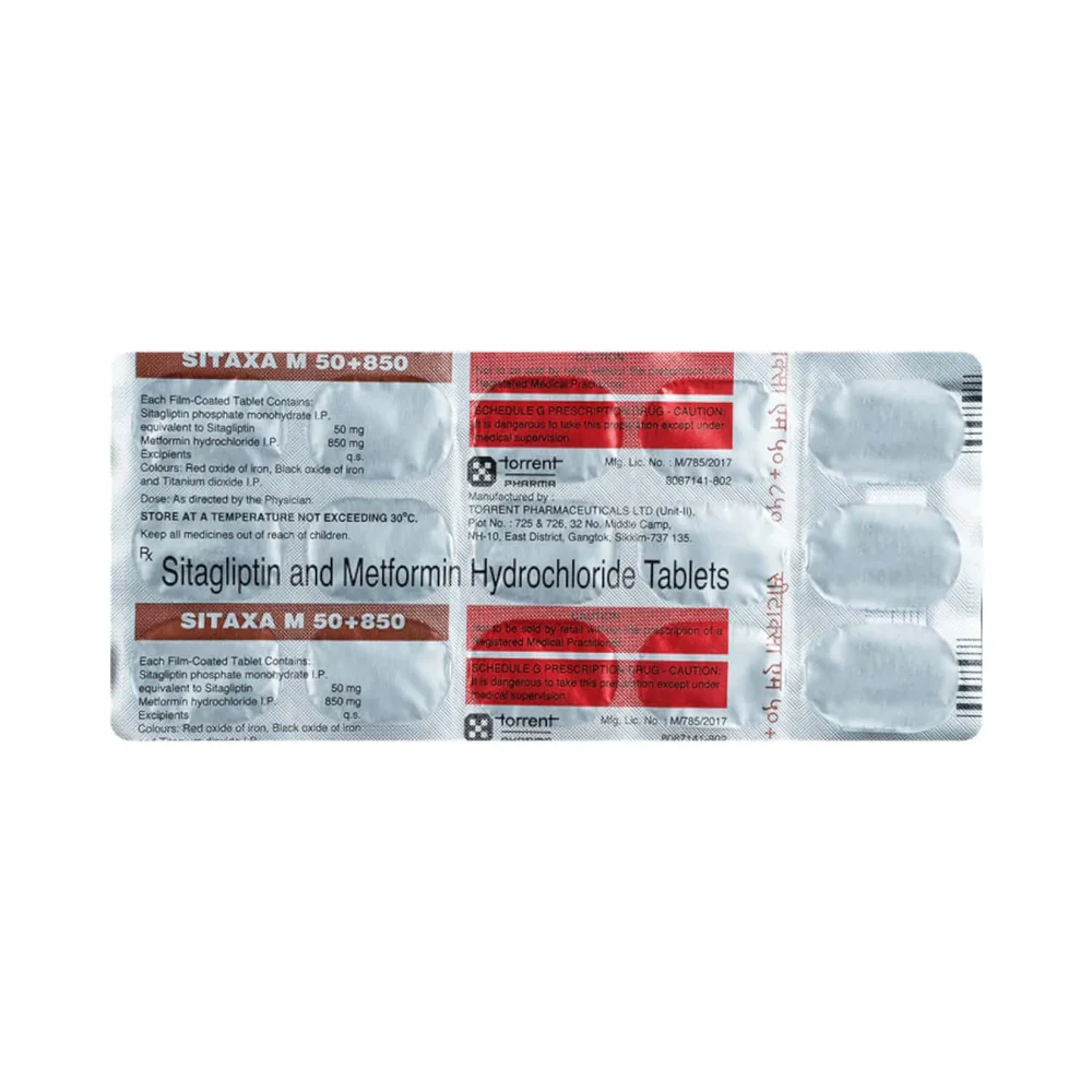 Sitaxa M 50/850mg Strip Of 15 Tablets
