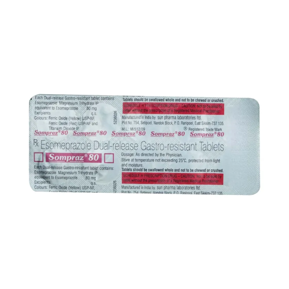 Sompraz 80mg Strip Of 10 Tablets