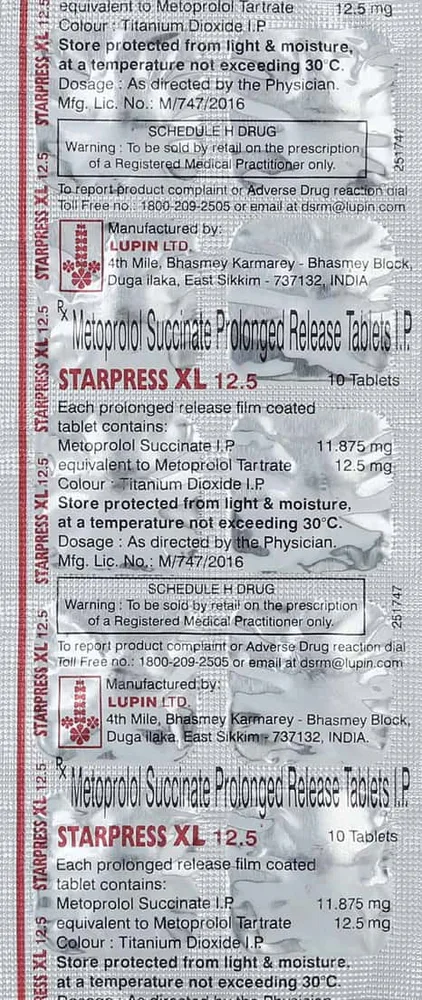 Starpress Xl 12.5mg Strip Of 10 Tablets