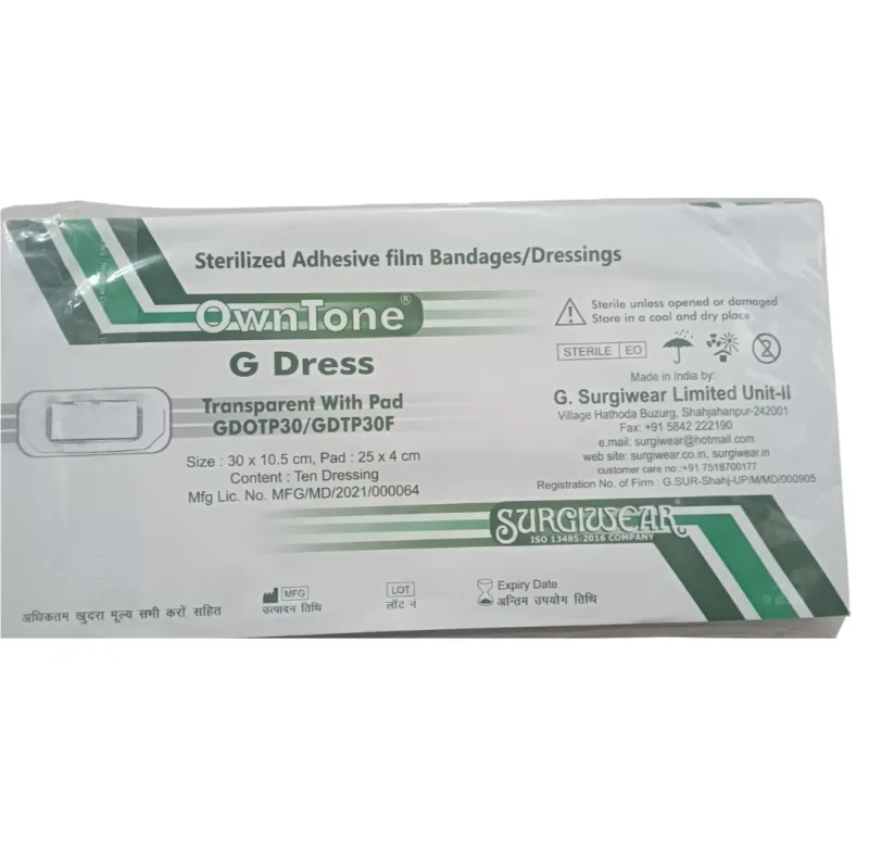 Surgiwear G Dress -30*10.5 cm Transparent with Pad - 10 pcs pkt