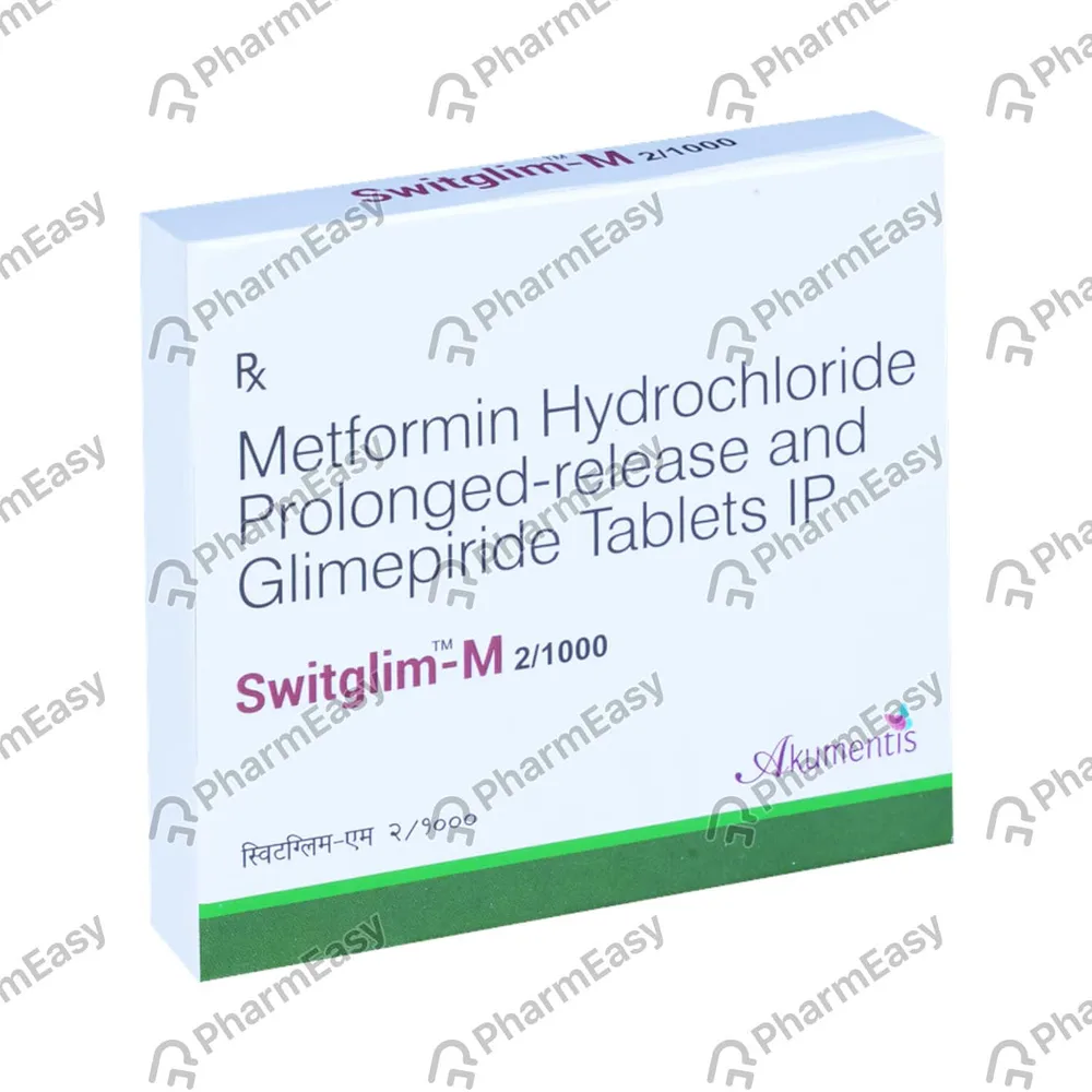 Switglim M 2/1000mg Strip Of 10 Tablets