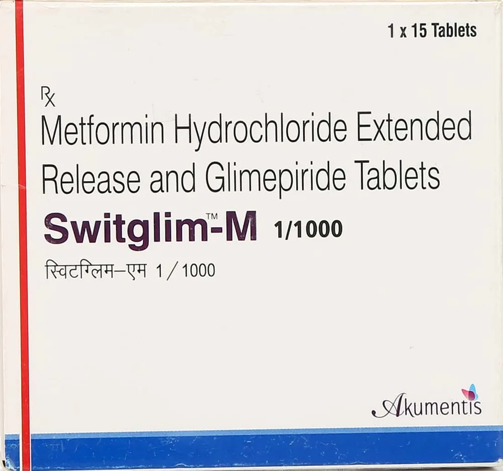 Switglim M 1/1000mg Strip Of 15 Tablets