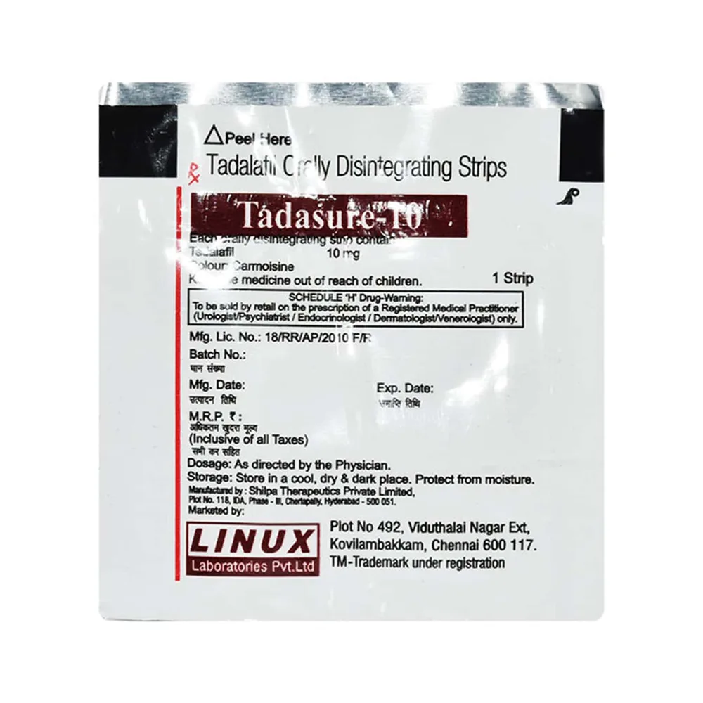 Tadasure 10mg Strip Of 1 Orally Disintegrating Strip