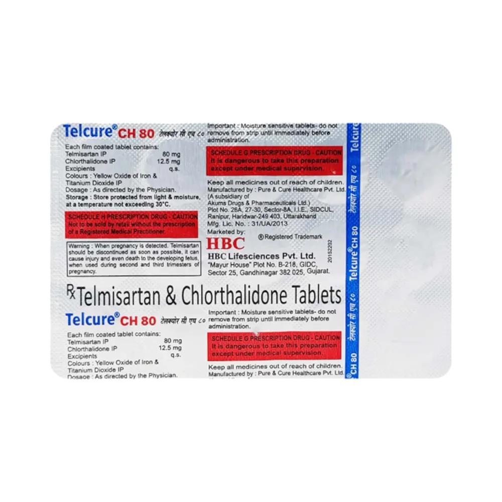 Telcure Ch 80mg Strip Of 15 Tablets