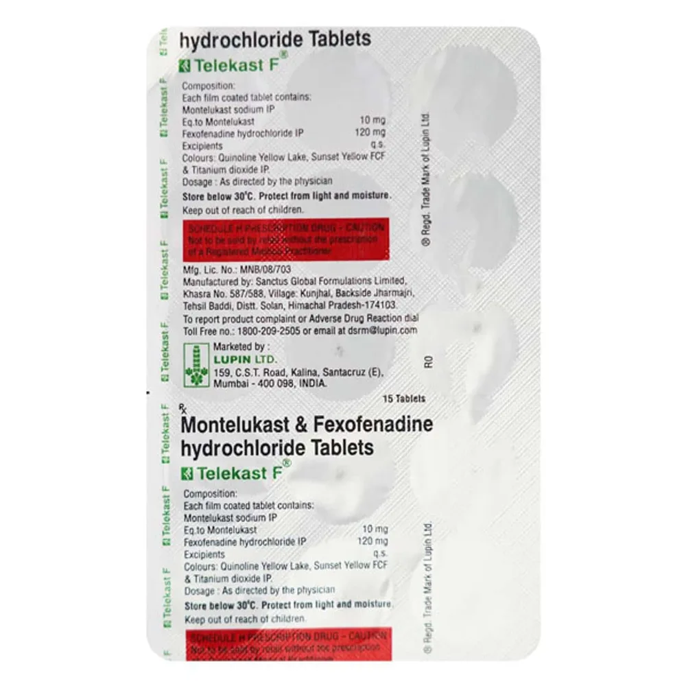 Telekast F Strip Of 15 Tablets