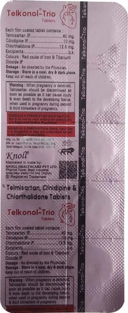Telkonol Trio 40mg Strip Of 10 Tablets
