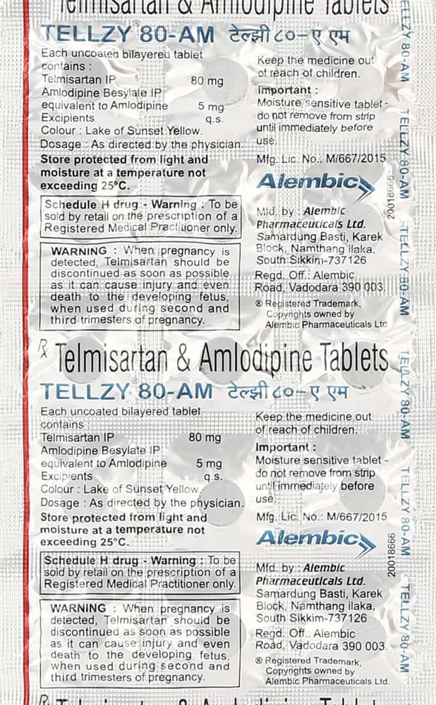 Tellzy Am 80mg Strip Of 15 Tablets