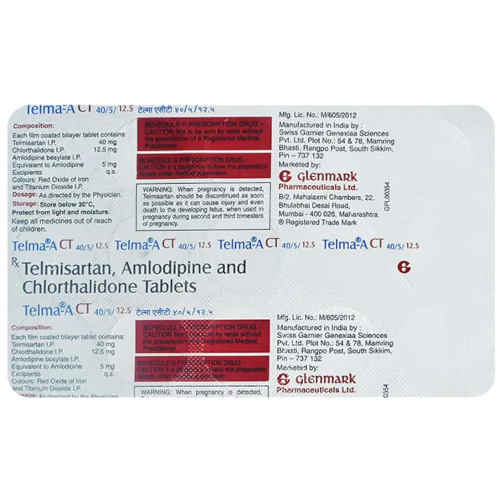 Telma Act 40/5/12.5mg Strip Of 15 Tablets