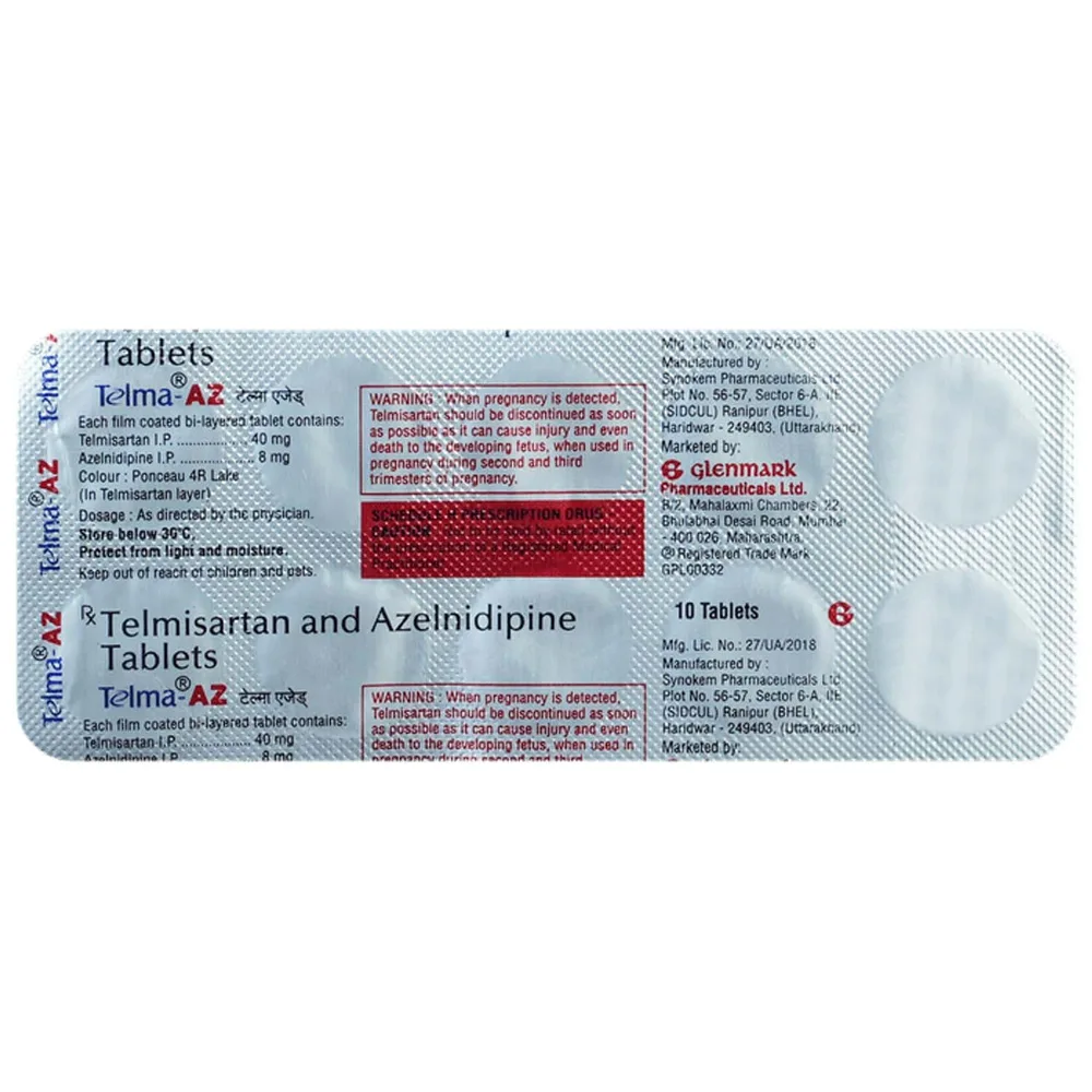 Telma Az 8/40mg Strip Of 10 Tablets
