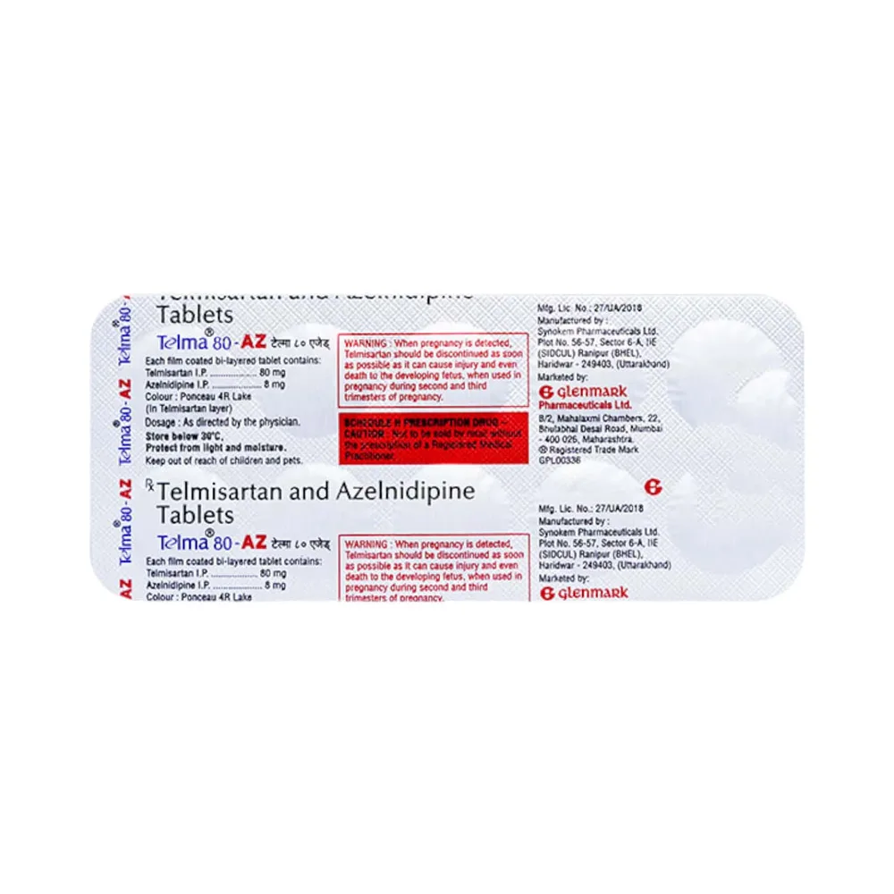 Telma Az 8/80mg Strip Of 10 Tablets