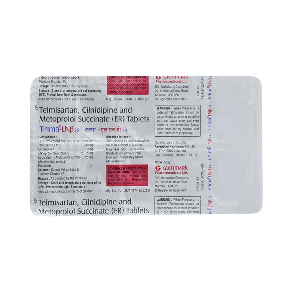 Telma Lnb 25mg Strip Of 15 Tablets