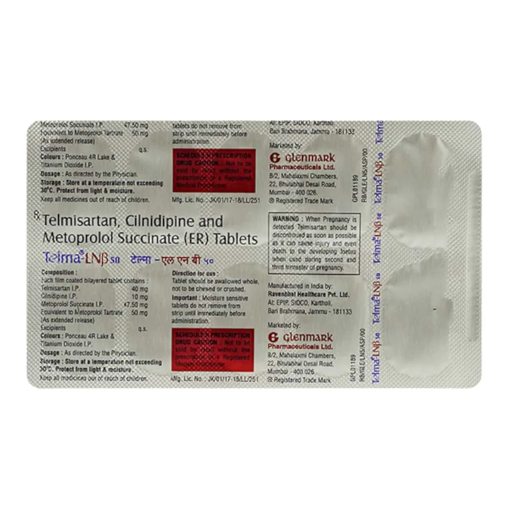 Telma Lnb 50mg Strip Of 10 Tablets