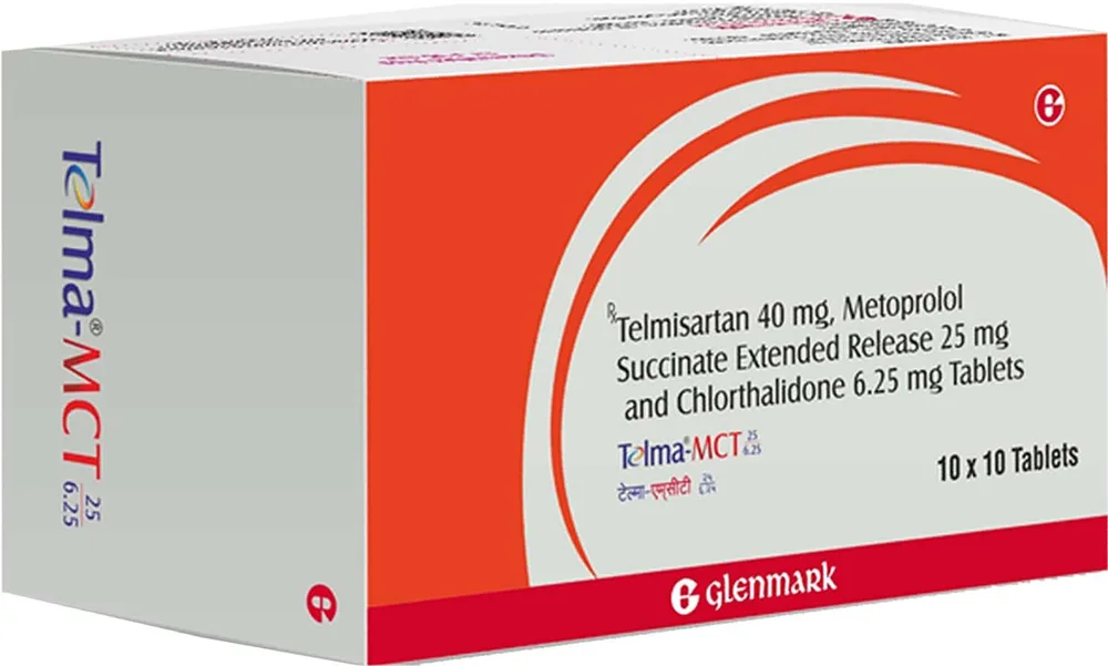Telma Mct 40/25/6.25mg Strip Of 10 Tablets
