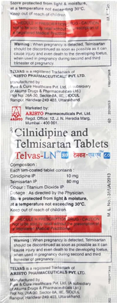 Telvas Ln 80mg Strip Of 10 Tablets
