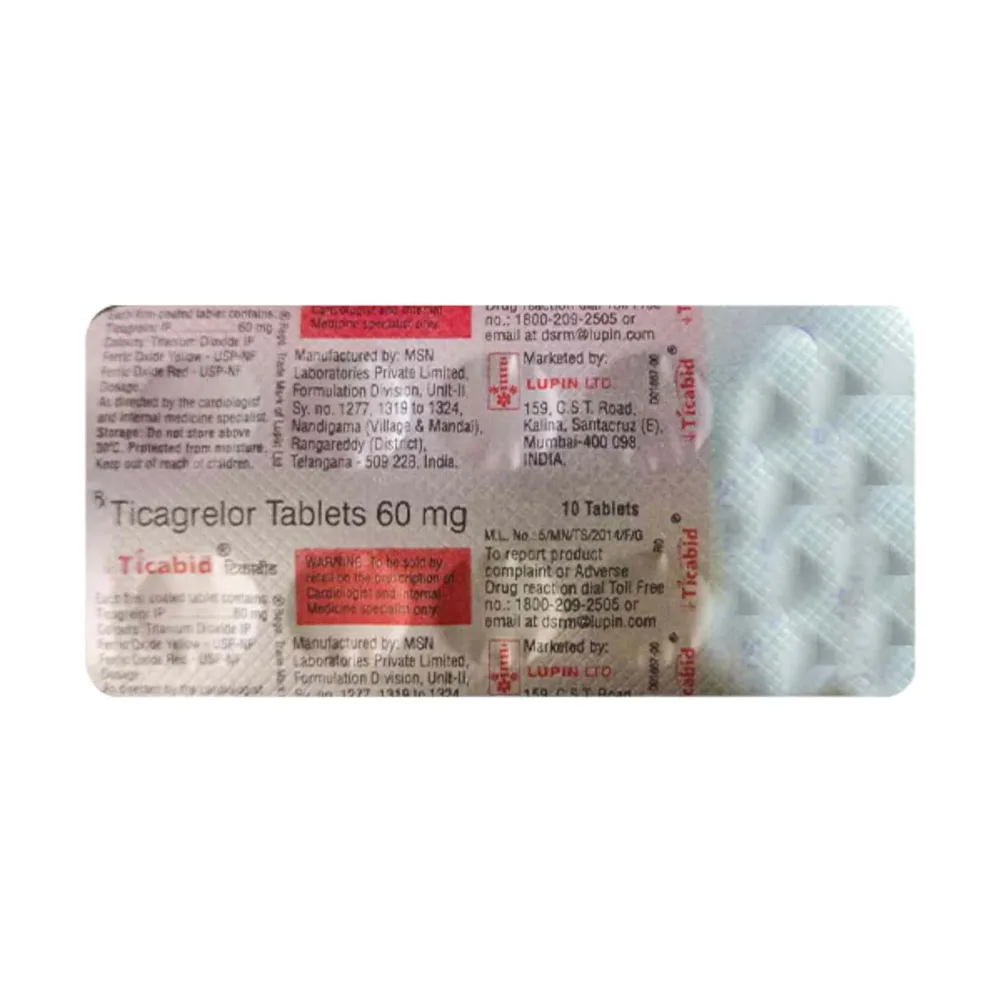 Ticabid 60mg Strip Of 10 Tablets