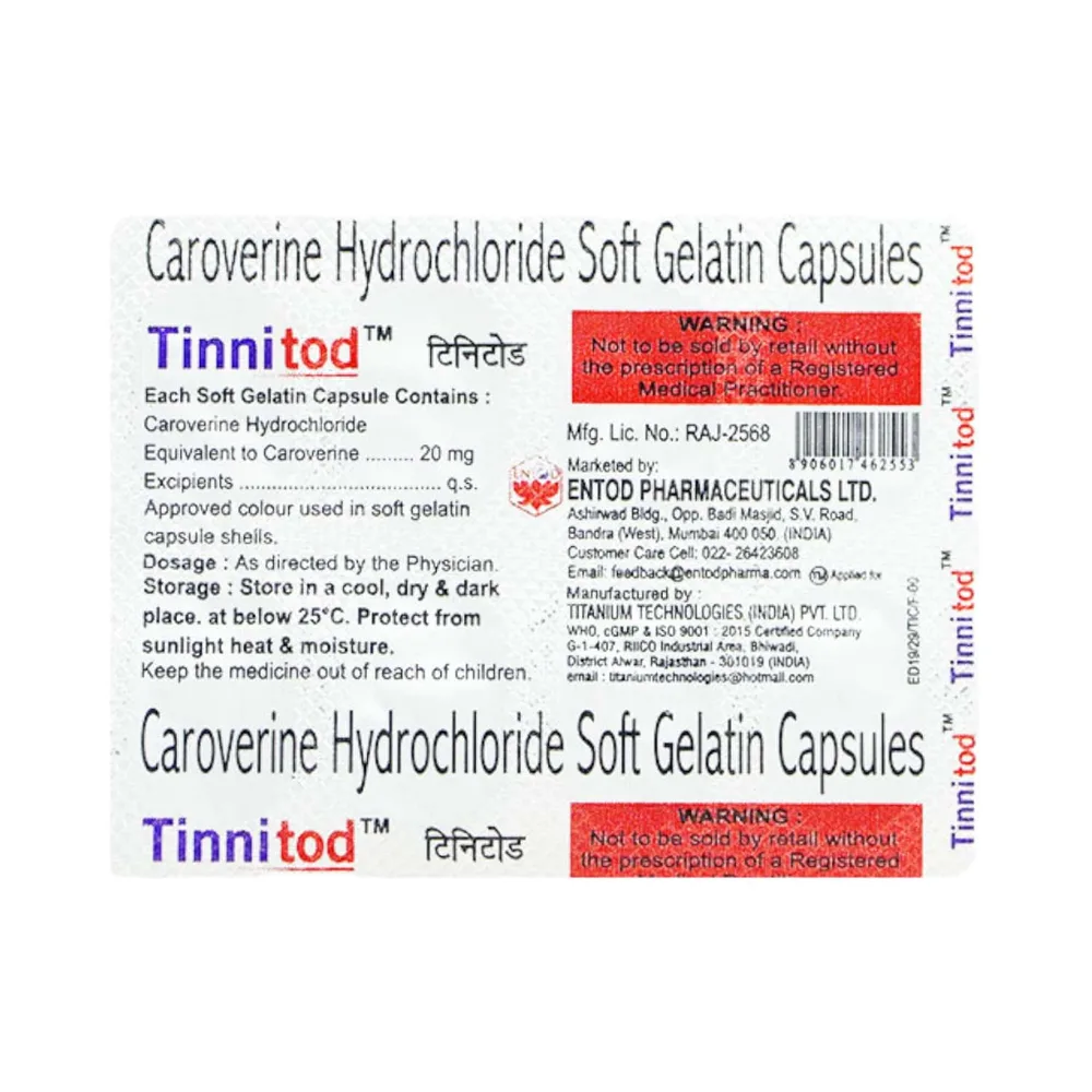 Tinnitod 20mg Strip Of 10 Capsules