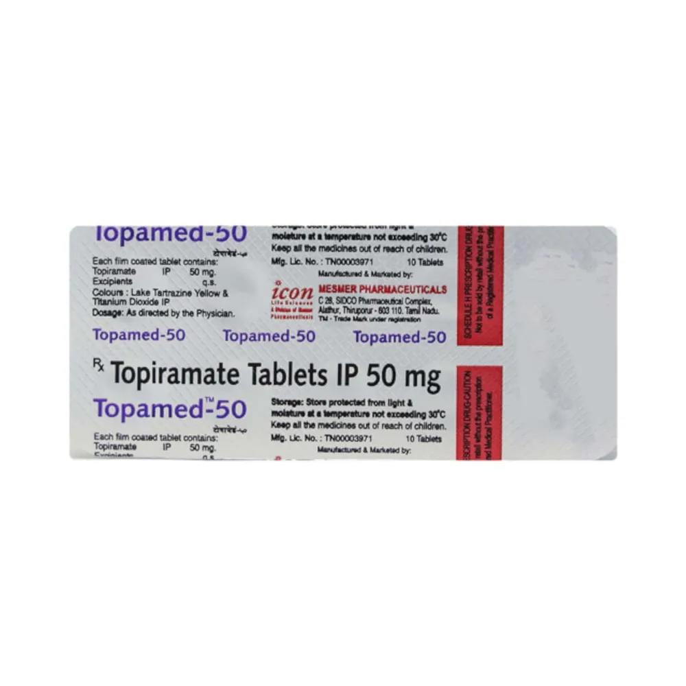 Topamed 50mg Strip Of 10 Tablets