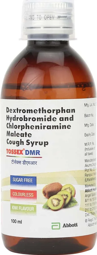 Tossex Dmr Kiwi Flavour Sugar Free Bottle Of 100ml Syrup