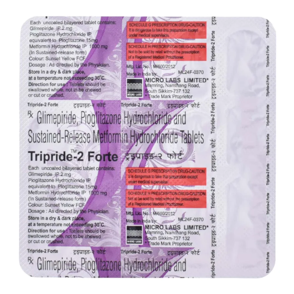 Tripride Forte 2mg Strip Of 15 Tablets
