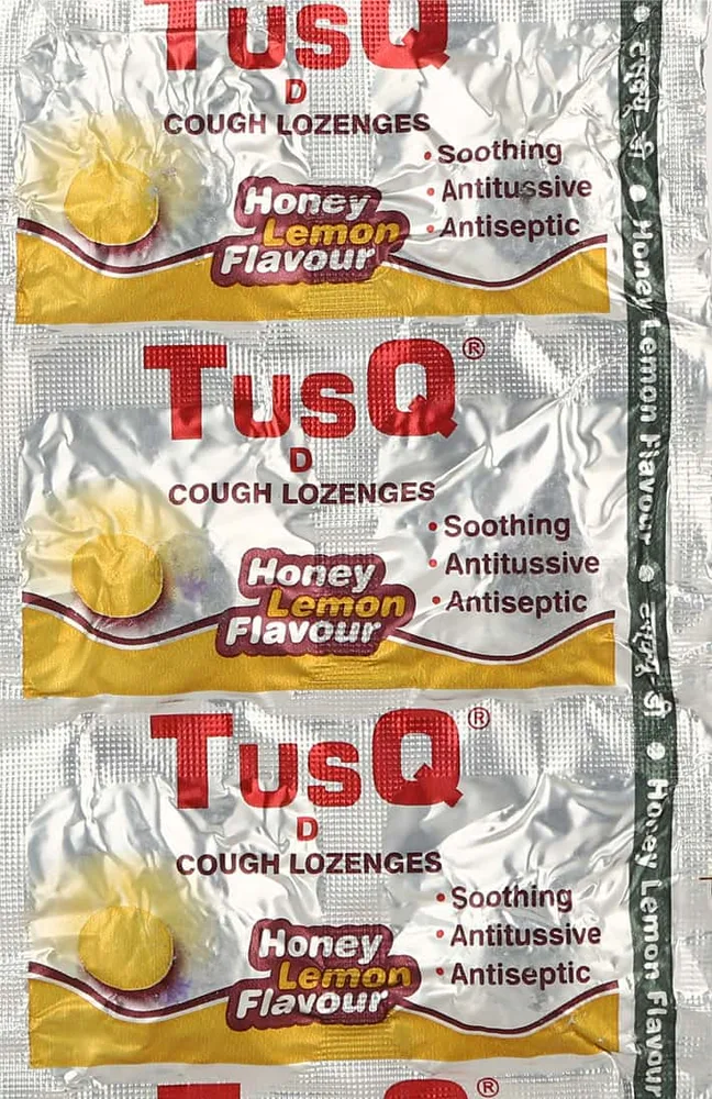 Tusq D Honey Lemon Flavour Strip Of 6 Cough Lozenges