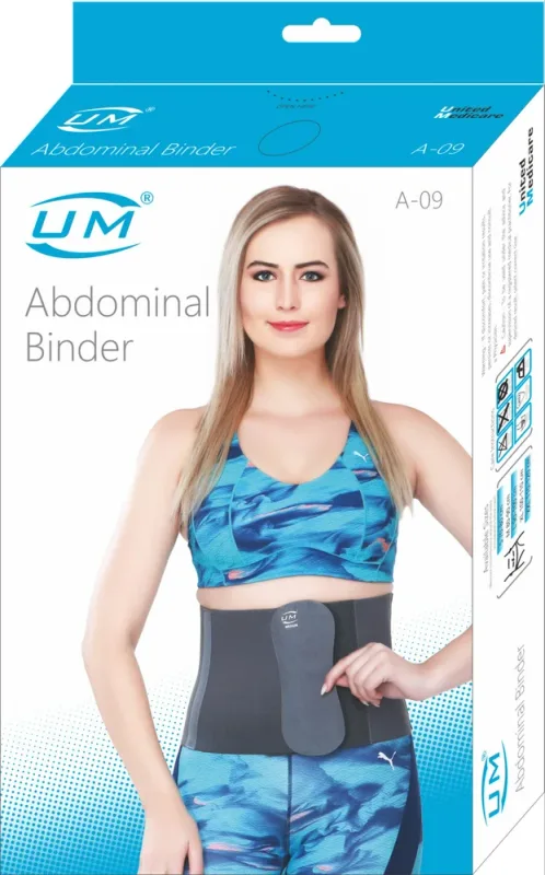 UM Abdominal Binder (8 Inch)-Comfortable Support for Post-Surgical Recovery and Abdominal Pain Relief